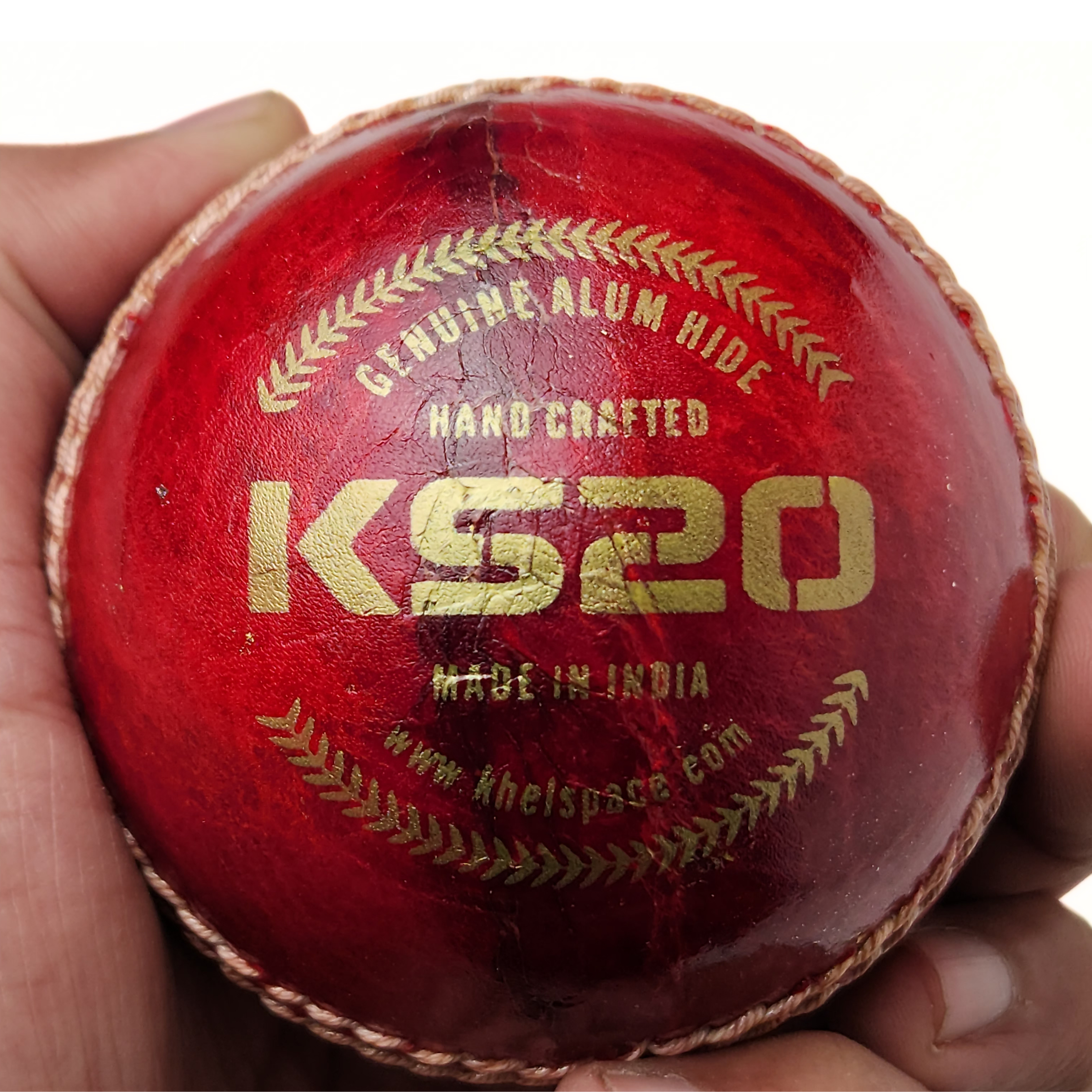 Khelspace KS-20 4 Piece Leather Cricket Ball | Hand-Stitched Professional Grade | Durable for Test, ODI, T20 & Practice Matches | Swing & Seam Optimized | Premium Shine & Consistent Bounce