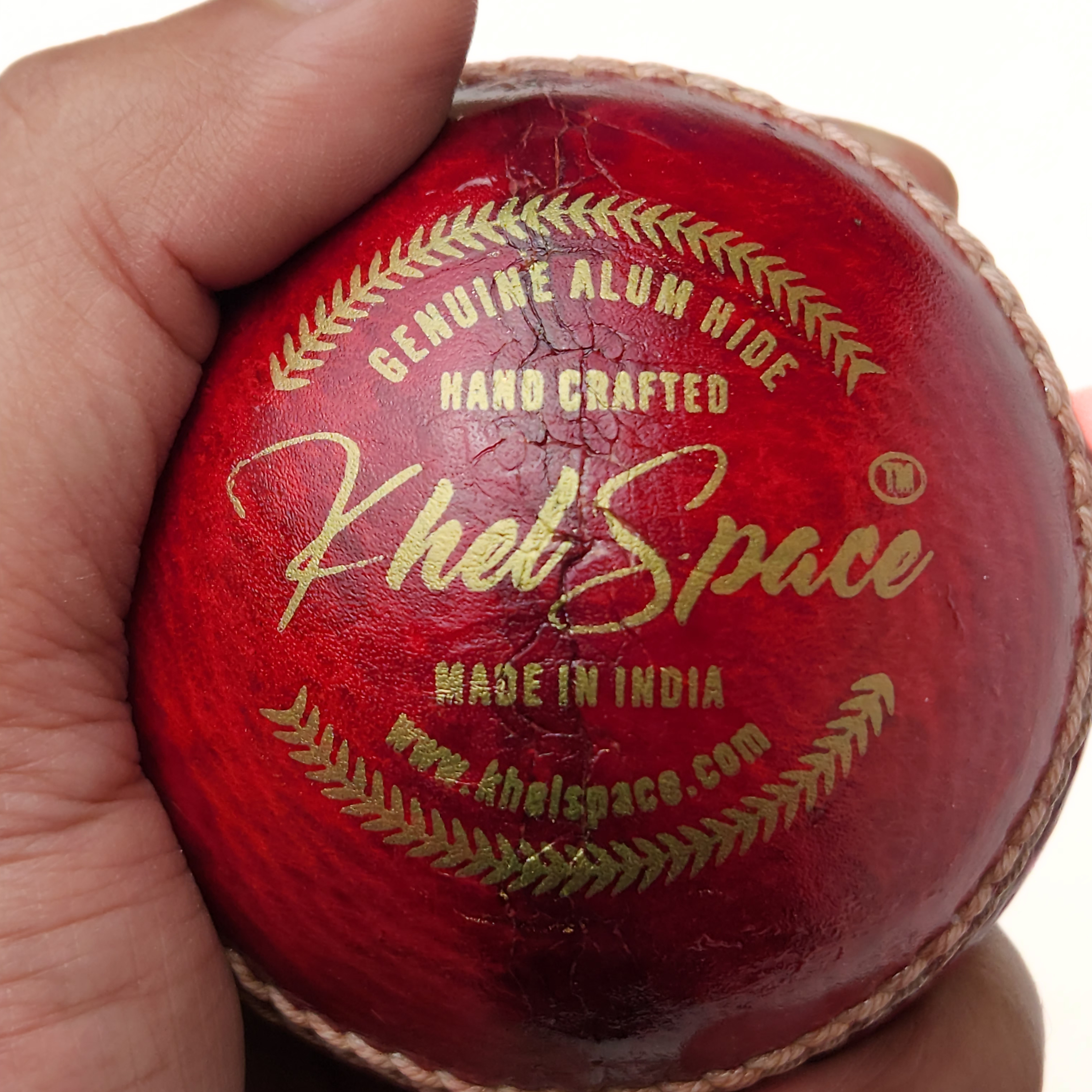 Khelspace KS-20 4 Piece Leather Cricket Ball | Hand-Stitched Professional Grade | Durable for Test, ODI, T20 & Practice Matches | Swing & Seam Optimized | Premium Shine & Consistent Bounce