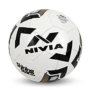 Nivia Shining Star - 2022 Football Size - 5 (Black & White)