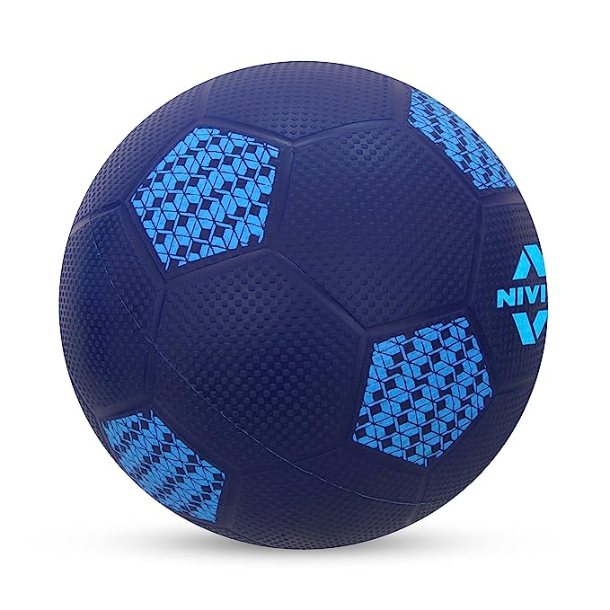 Nivia Home Play Football/PVC Material/Football for Indoor Use/for Age Group Under 12 Years/Size - 3 (Blue)