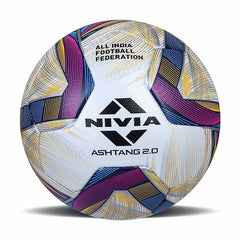 Nivia Ashtang 2.0 FIFA PRO, Football, 8 Panel, PU Micro Leather, Hand Stitched, Suitable for Soft& Wet Ground,Hard Ground with Grass & Artifical Turf, ISL Football (Multicolor) Size - 5