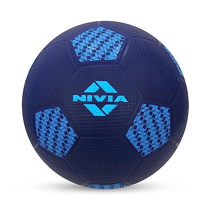 Nivia Home Play Football/PVC Material/Football for Indoor Use/for Age Group Under 12 Years/Size - 3 (Blue)