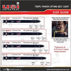 USI UNIVERSAL THE UNBEATABLE Power Lifting Belt, 790PLH (Heavy 10mm Thick Leather, Black, Medium)