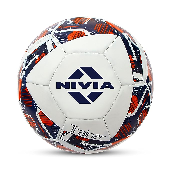 Nivia Trainer Football, Rubberized Stitched Football,32 Panel,Suitable for Hard Ground Without Grass,Training Football,Football for Men & Women,Size - 5 (Multicolor)