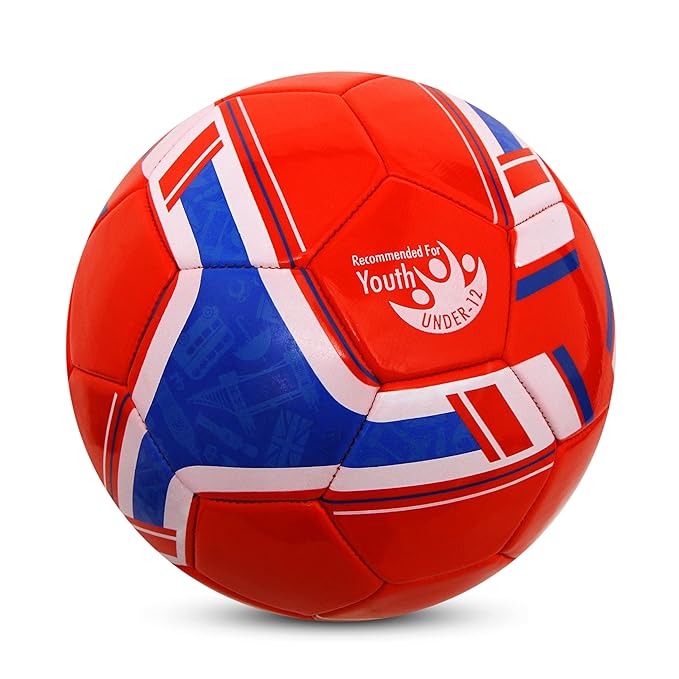 Nivia Spinner Football (England) Machine Stitched/32 Panel/Ball for Hobby, Recreational, Training, Beginner/Soccer Ball/Football Size - 5 (Multicolour)