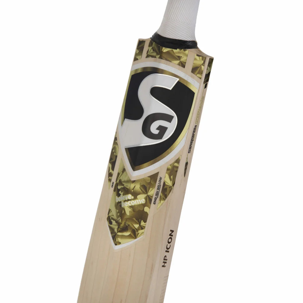 SG HP ICON Grade 3 Top Grade English Willow Custom made to ensure highest quality and performance(Leather Ball)