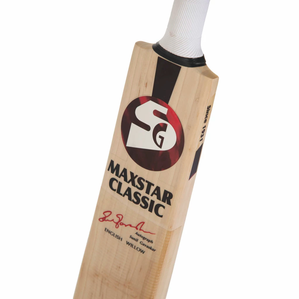 SG Maxstar Classic Traditionally Shaped English Willow grade 6 Cricket Bat (Leather Ball)