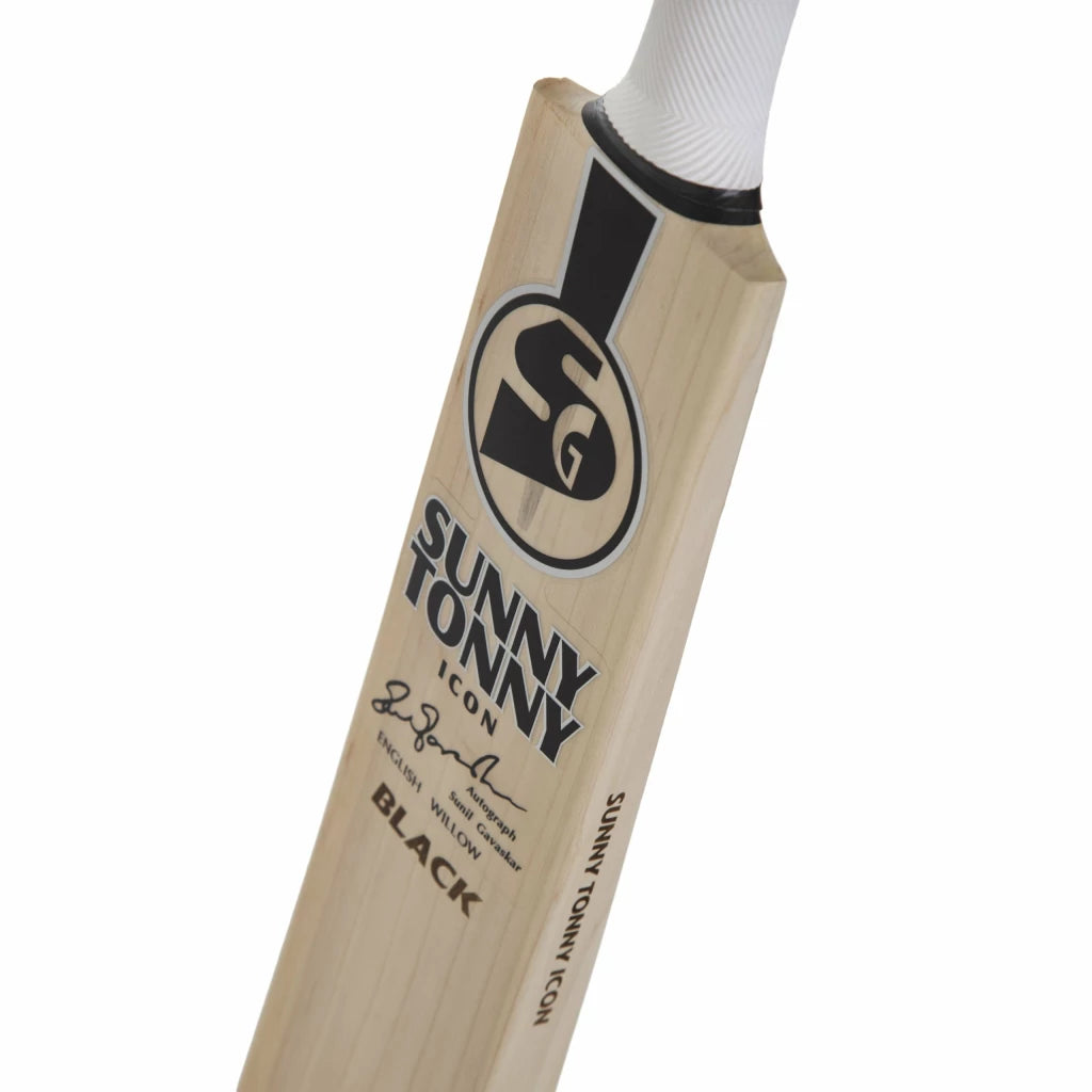 SG Sunny Tonny Icon Black – Grade 3 world’s finest English willow hard pressed & traditionally shaped Cricket Bat (Leather Ball)