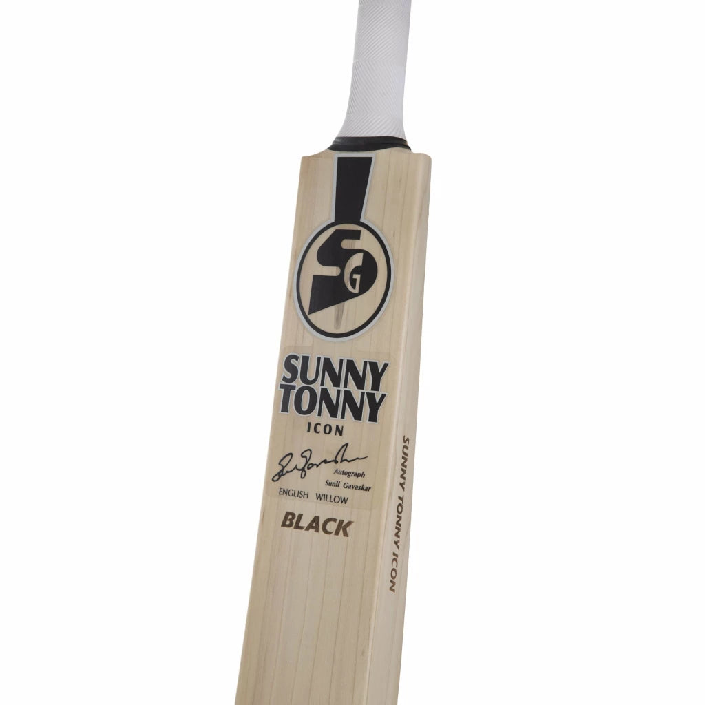 SG Sunny Tonny Icon Black – Grade 3 world’s finest English willow hard pressed & traditionally shaped Cricket Bat (Leather Ball)