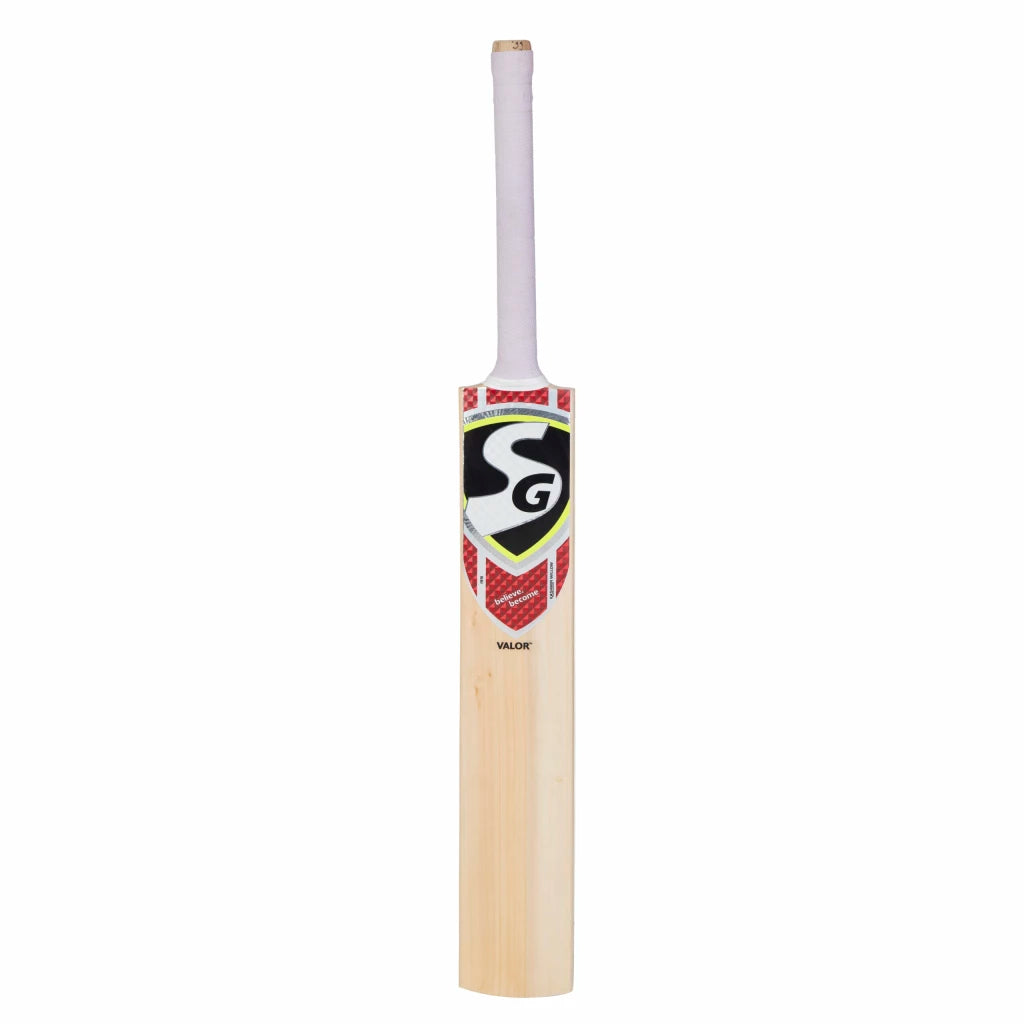 SG Valor Premium Kashmir Willow traditional shaped Cricket Bat (Leather Ball)