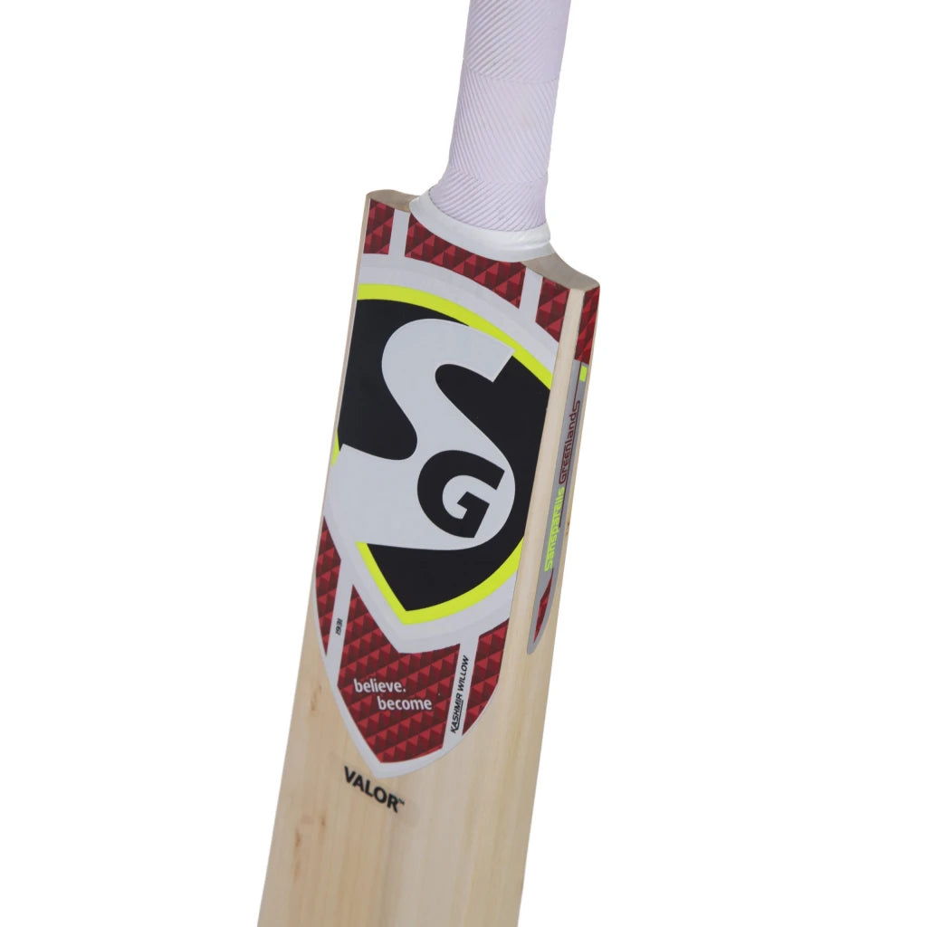 SG Valor Premium Kashmir Willow traditional shaped Cricket Bat (Leather Ball)