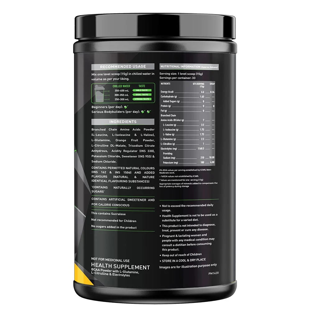 MuscleBlaze BCAA Pro Essential Amino Acids, 33 Servings, 500 g (1.1 lb), Watermelon