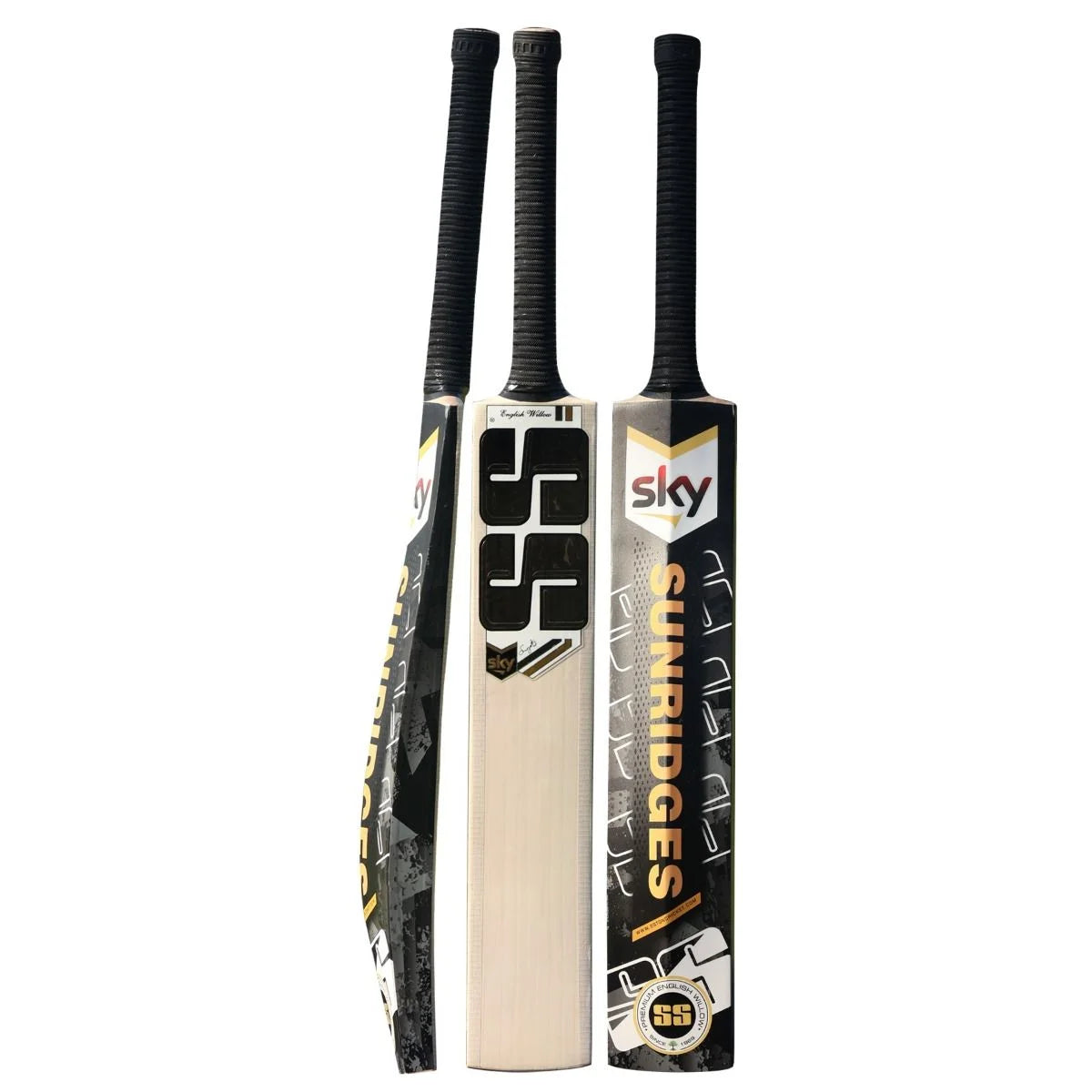 SS SKY English willow Cricket Bat (Blue and Black) - SH