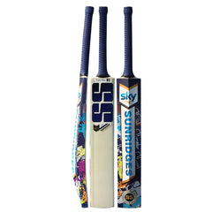 SS SKY English willow Cricket Bat (Blue and Black) - SH